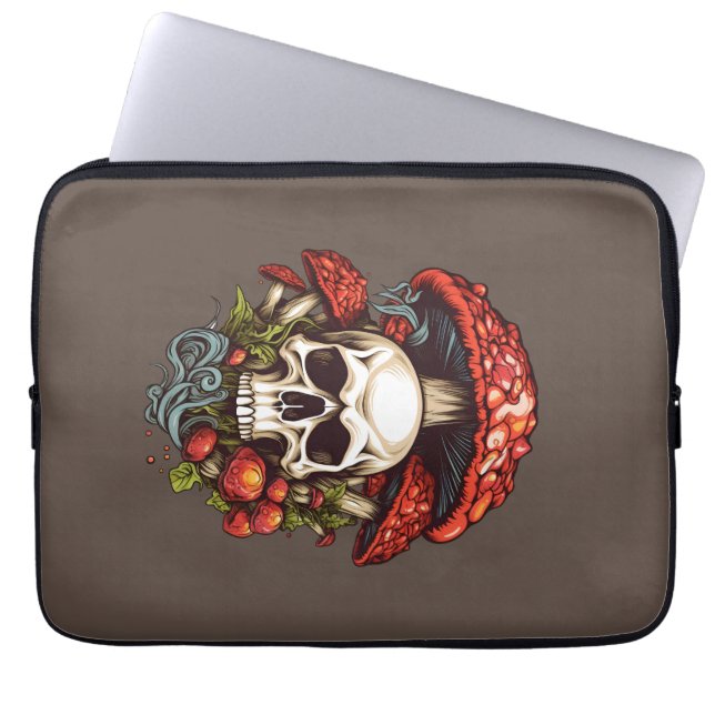Psychedelic Dreams: Skulls in Wonderland Laptop Sleeve (Front)