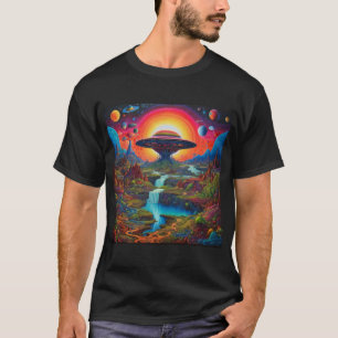 Psychedelic Dreamscape Alien T-Shirt