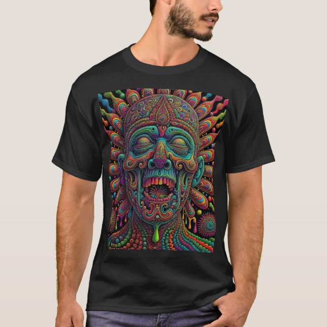 Psychedelic Drippy Head Art T-Shirt (Front)