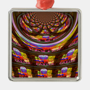 Psychedelic Easter Kaleidoscope Art Print Metal Ornament