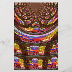 Psychedelic Easter Kaleidoscope Art Print Stationery
