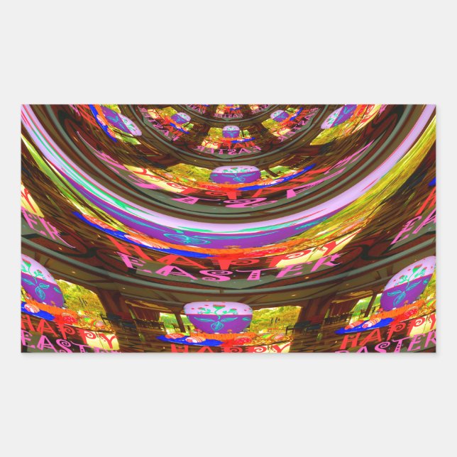 Psychedelic Easter Kaleidoscope Art Print Sticker (Front)