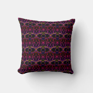Psychedelic Effect Rings Throw Pillow / Cushion