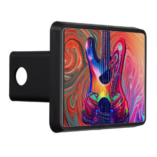 Psychedelic Electric Acoustic Semi Guitars Art     Trailer Hitch Cover