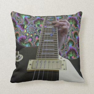 Psychedelic Electric Guitar Music Pillow