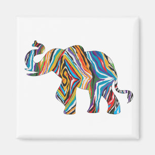 psychedelic elephant magnet