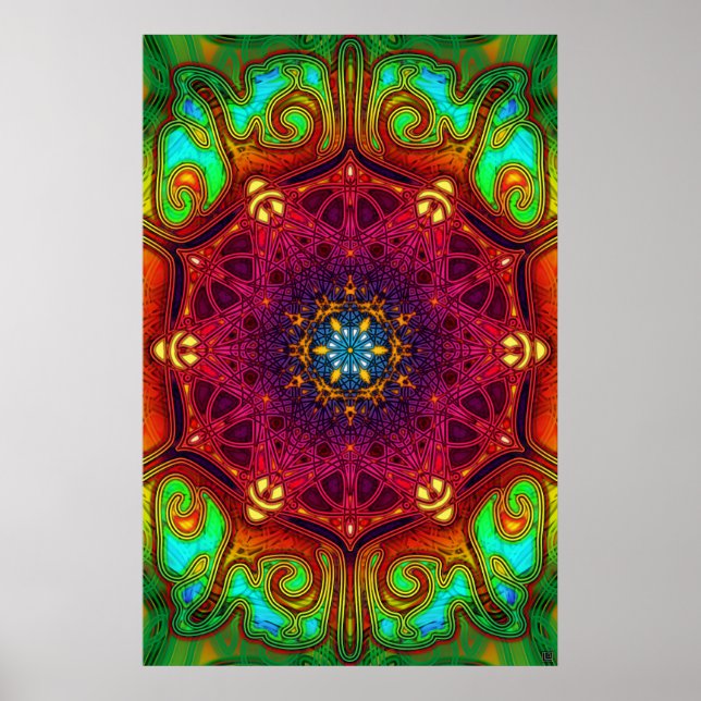 Psychedelic Excursions Mandala Art Poster (Front)