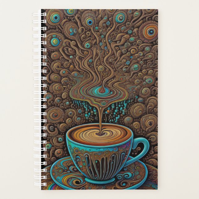 Psychedelic Eye of Coffee Drip College Trippy Planner (Front)