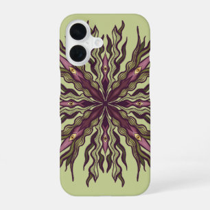 Psychedelic Eye Plant - Surreal Botanical Mandala iPhone 16 Case