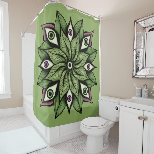 Psychedelic Eyes Mandala - Trippy Floral Pattern (In Situ)