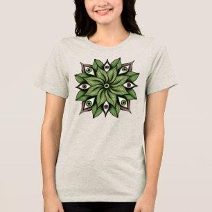 Psychedelic Eyes Mandala - Trippy Floral Pattern Tri-Blend Shirt