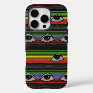 Psychedelic Eyes Pattern iPhone 16 Pro Case