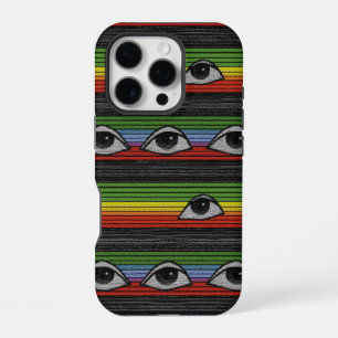 Psychedelic Eyes Pattern iPhone 16 Pro Case