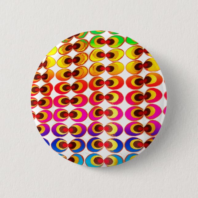Psychedelic fabric 2 inch round button (Front)