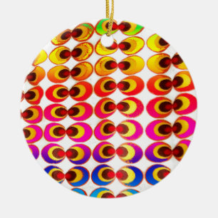Psychedelic fabric ceramic ornament