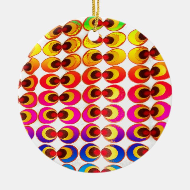 Psychedelic fabric ceramic ornament (Front)