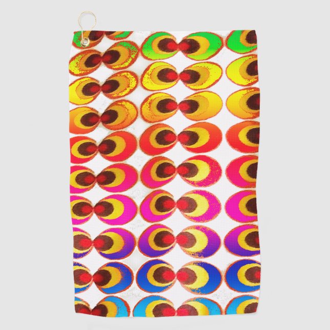 Psychedelic fabric golf towel (Front)