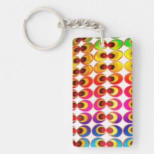 Psychedelic fabric keychain