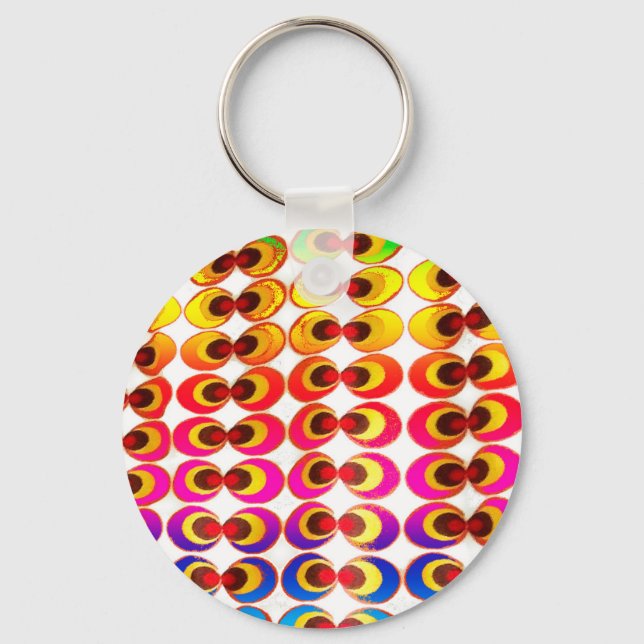 Psychedelic fabric keychain (Front)