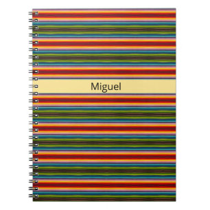 Psychedelic fabric Mexican pattern, customizable Notebook