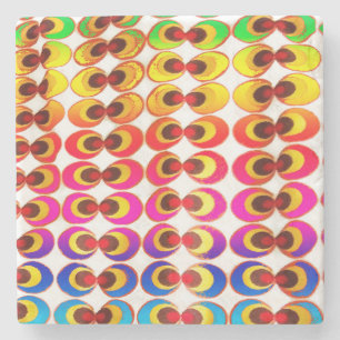 Psychedelic fabric stone coaster