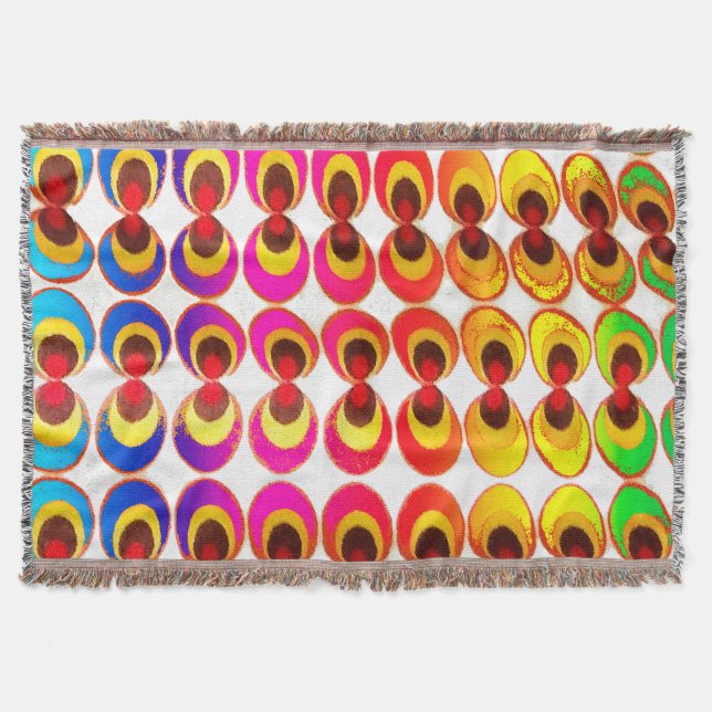 Psychedelic fabric throw blanket (Front)