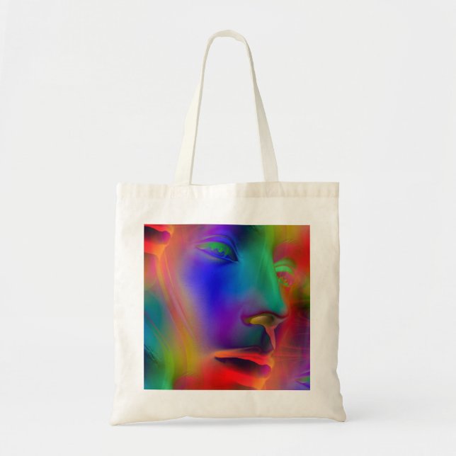Psychedelic Face seamless pattern + your ideas Tote Bag (Front)