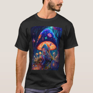 Psychedelic Fairy In The Mushroom Forest T-Shirt