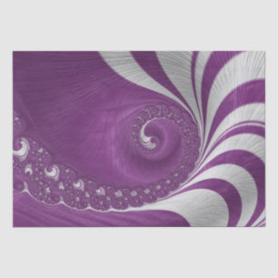 Psychedelic Fantasy Magenta Spiral Fractal Art Tissue Paper