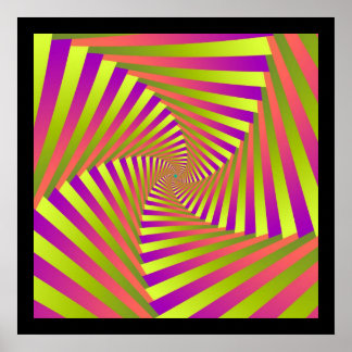 Psychedelic Five Arm Spiral Poster