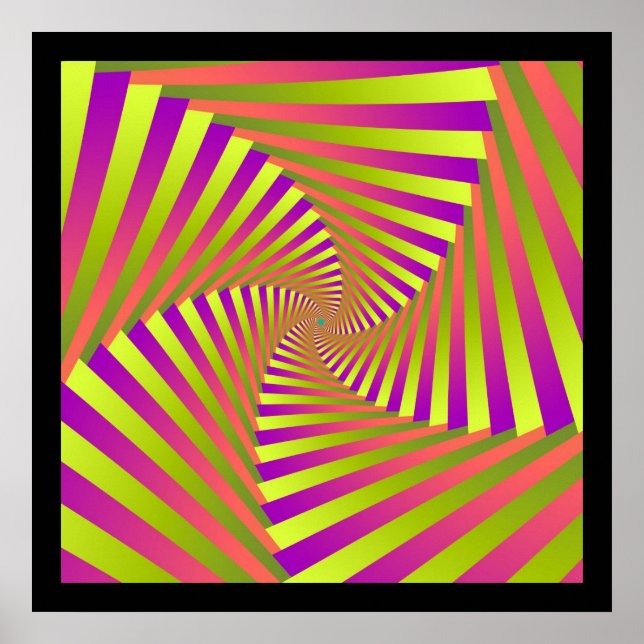 Psychedelic Five Arm Spiral Poster (Front)