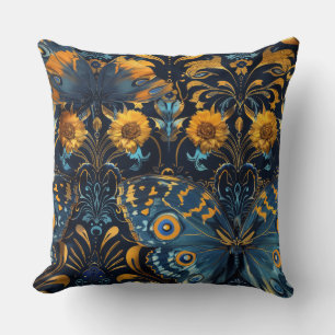 Psychedelic Flight Tapestry Botanical Throw Pillow