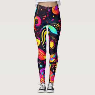 Psychedelic Floral Cosmos Leggings