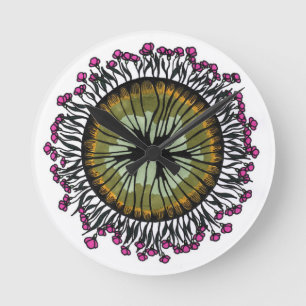 Psychedelic Floral Mandala Eye Wall Clock Trippy