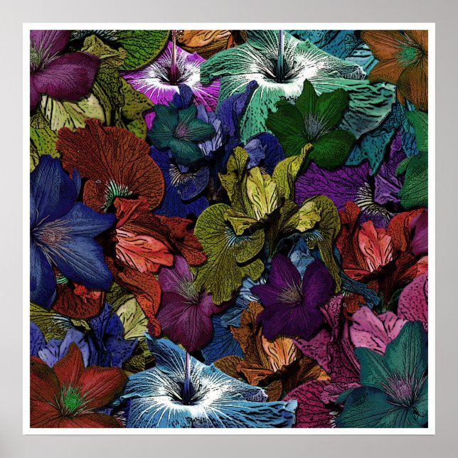 Psychedelic Floral Poster (Devant)