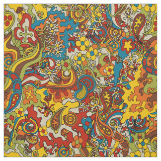 psychedelic flow, retro 70s fabric