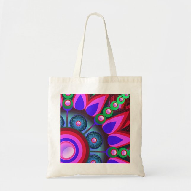 Psychedelic Flower Power Art Tote Bag (Front)