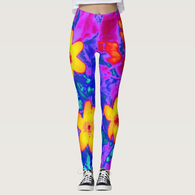 psychedelic flowers 4 leggings (Front)