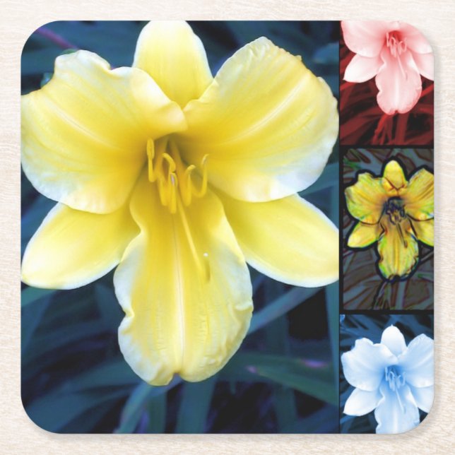 Psychedelic Flowers - Colourful Coaster (Front)