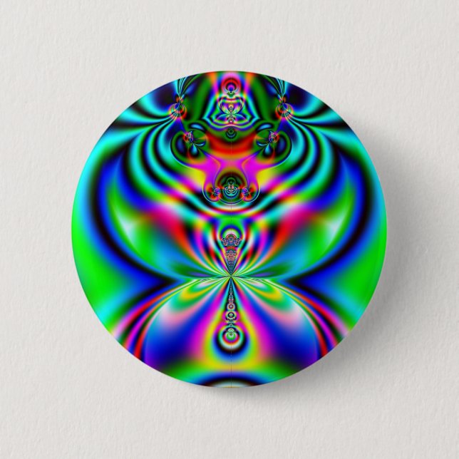 Psychedelic Flutterby 2 Inch Round Button (Front)