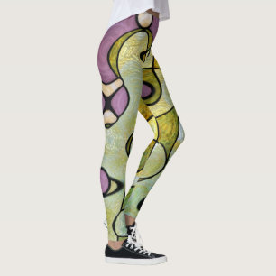 Psychedelic for meditation pattern with mod purple leggings