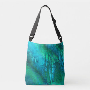 Psychedelic Forest (turquoise-spring green) Crossbody Bag