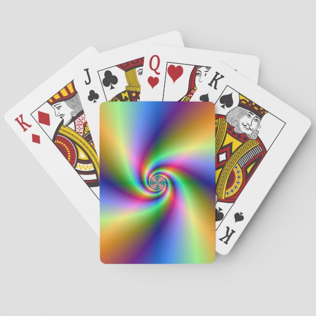 Psychedelic Four Wind Spiral Playing Cards (Back)