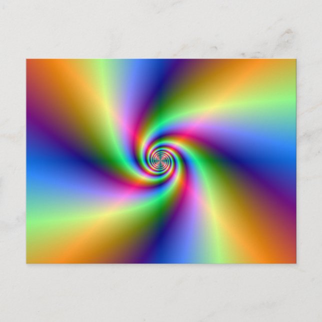 Psychedelic Four Wind Spiral  Post Card (Front)