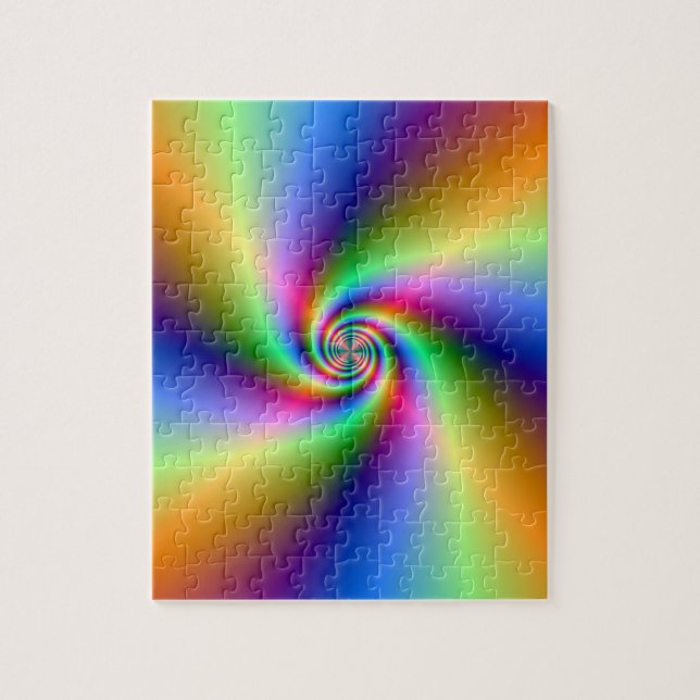 Psychedelic Four Wind Spiral  Puzzle (Vertical)