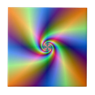 Psychedelic Four Wind Spiral  tile