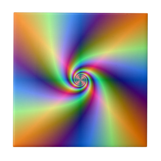 Psychedelic Four Wind Spiral  tile (Front)