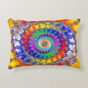 Psychedelic Fractal Accent Pillow