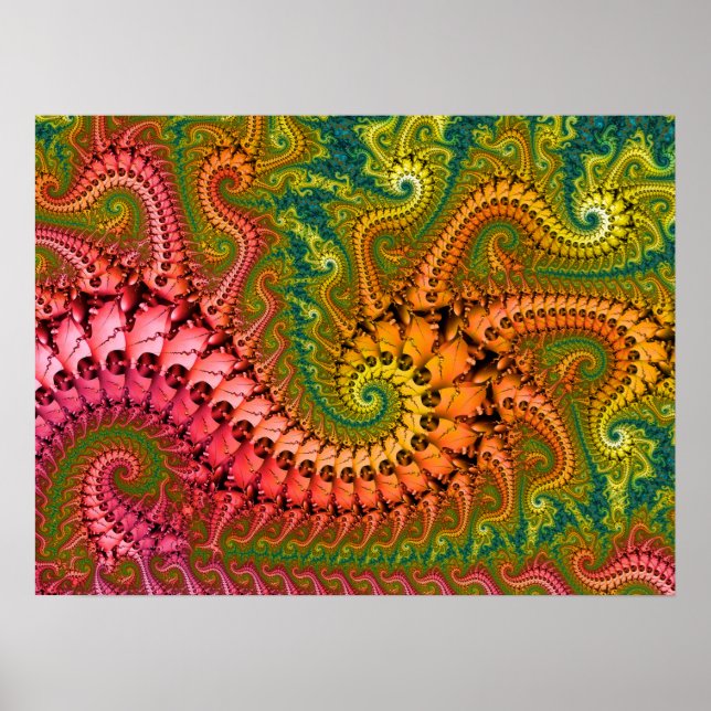 Psychedelic Fractal Art  Poster (Front)