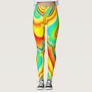 Psychedelic fractal colourful custom leggings